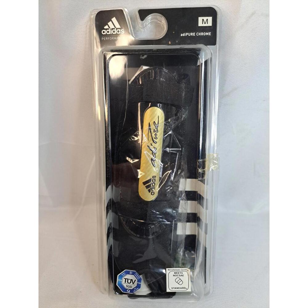 Adidas Adi Pure Chrome Shin Guard W/Detachable Ankle Guard Soccer Size M New‎